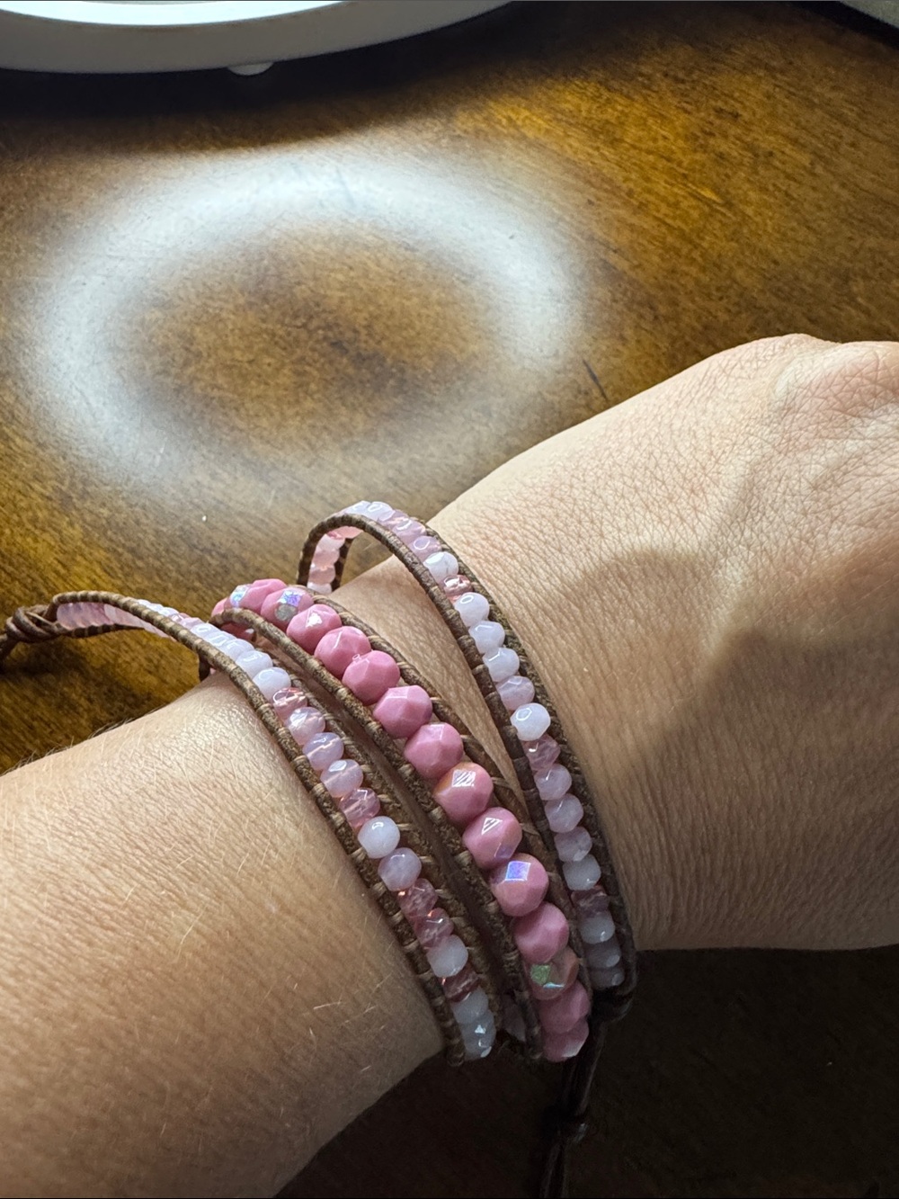Chan Luu Pink Multi-Strand Beaded Wrap Bracelet